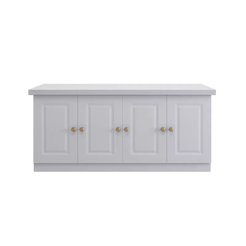 Pure white marble kitchen island table dining side cabinet integrated household island cabinet open kitchen bar customization