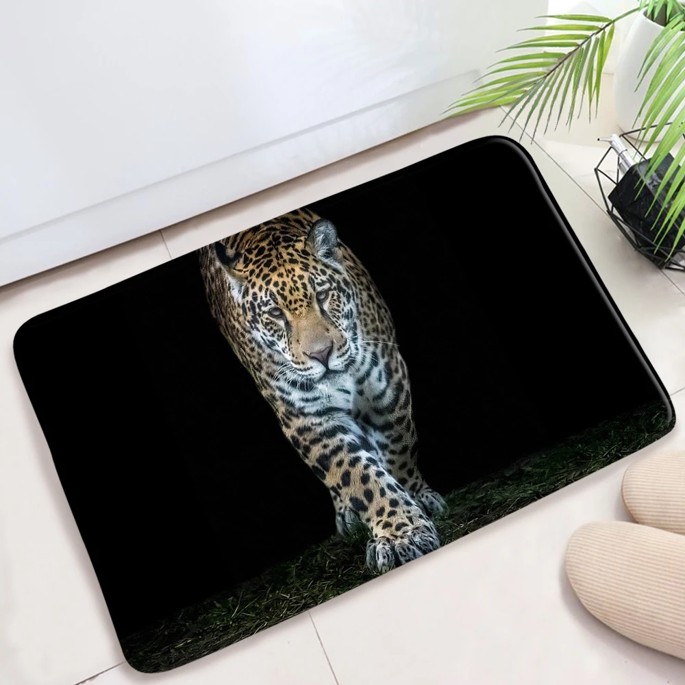 Animal Forest Scenery Print Bath Mat Elephant Giraffe Tiger Lion Zebra Toilet Bathroom Decor Mat Anti Slip Rugs Carpet Door Mats