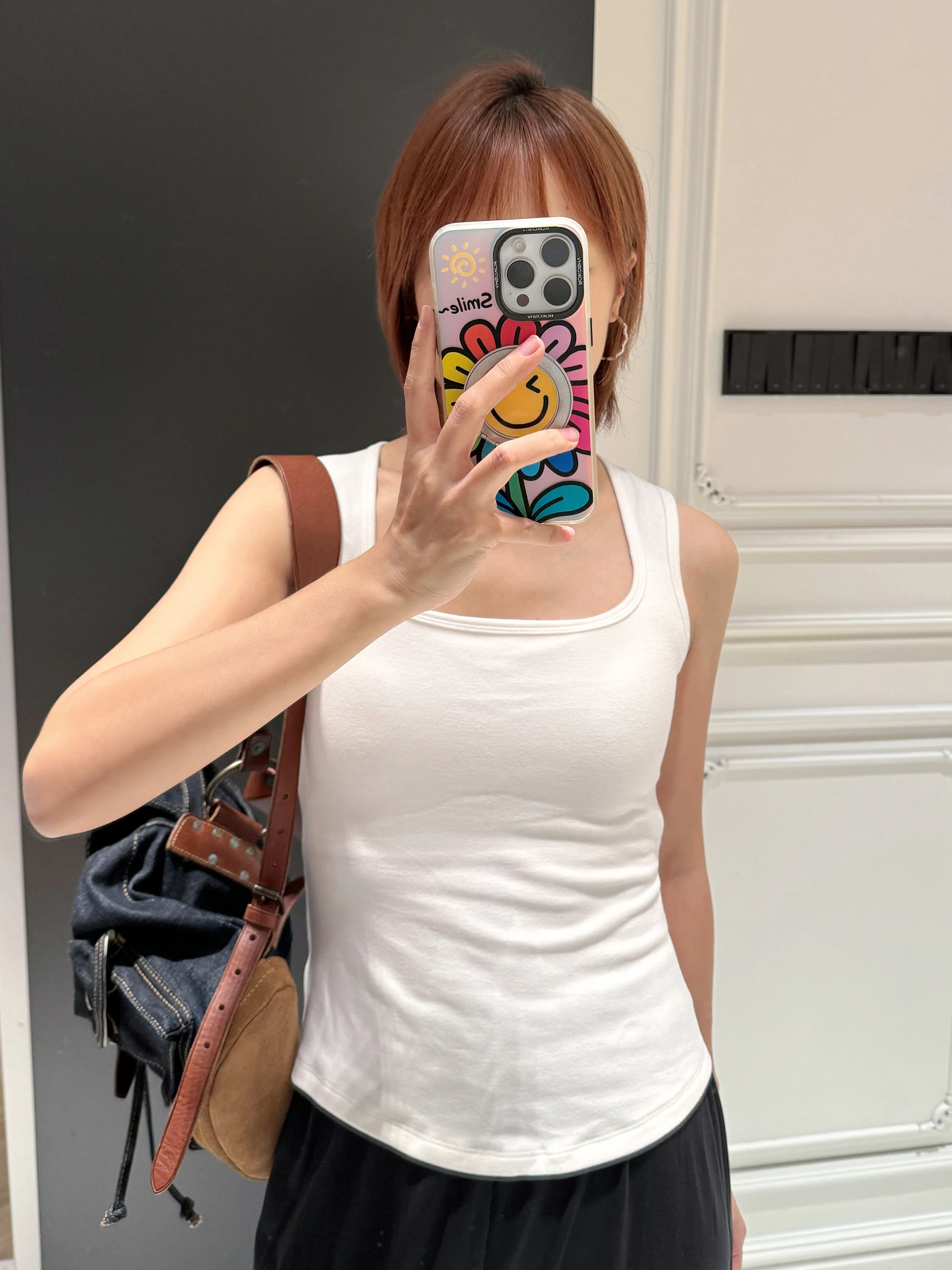 

OL Women's Double-Sided Brued Velvet Vest Inteated Bra Square Collar Inner Wear Outer Wear Breathable Thiened Knitte...