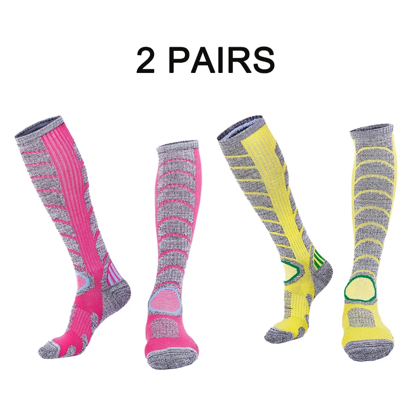 PHMAX Women Ski Socks Breathable Outdoor Snowboard Skiing Leg Socks Winter Thermal Fleece Thicken Cotton Sports Running Socks