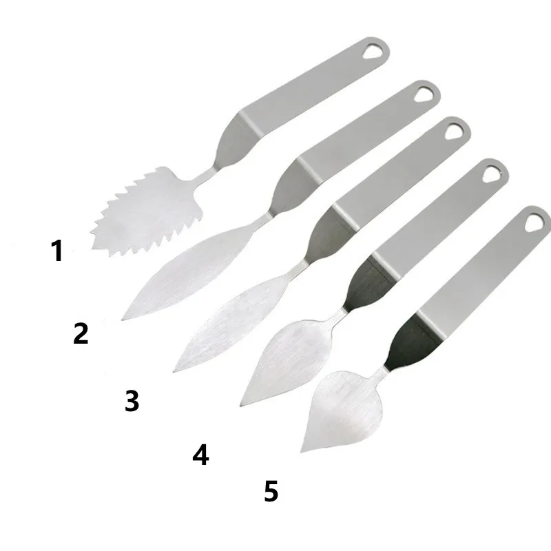 5Styles DIY Chocolate Stainless Steel Feather Knife Leaf Cake Decoration Mousse Egg Baking Tool Supplies