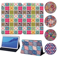 Case For Huawei MediaPad M5 Lite 8/M5 10.8/M5 Lite 10.1 T3 8.0/T3/T5 10 Printed Bohemian PU Leather Stand Folio Cover +Stylus