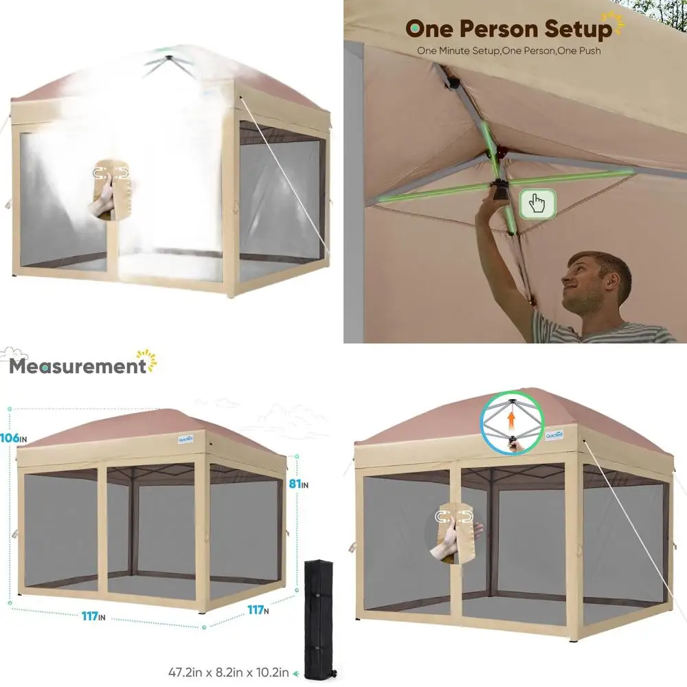 

Палатка-шатер 10x10 м с мгновенной установкой, сеткой, автоматически закрывающимися дверями, водонепроницаемая, легко устанавливаемая