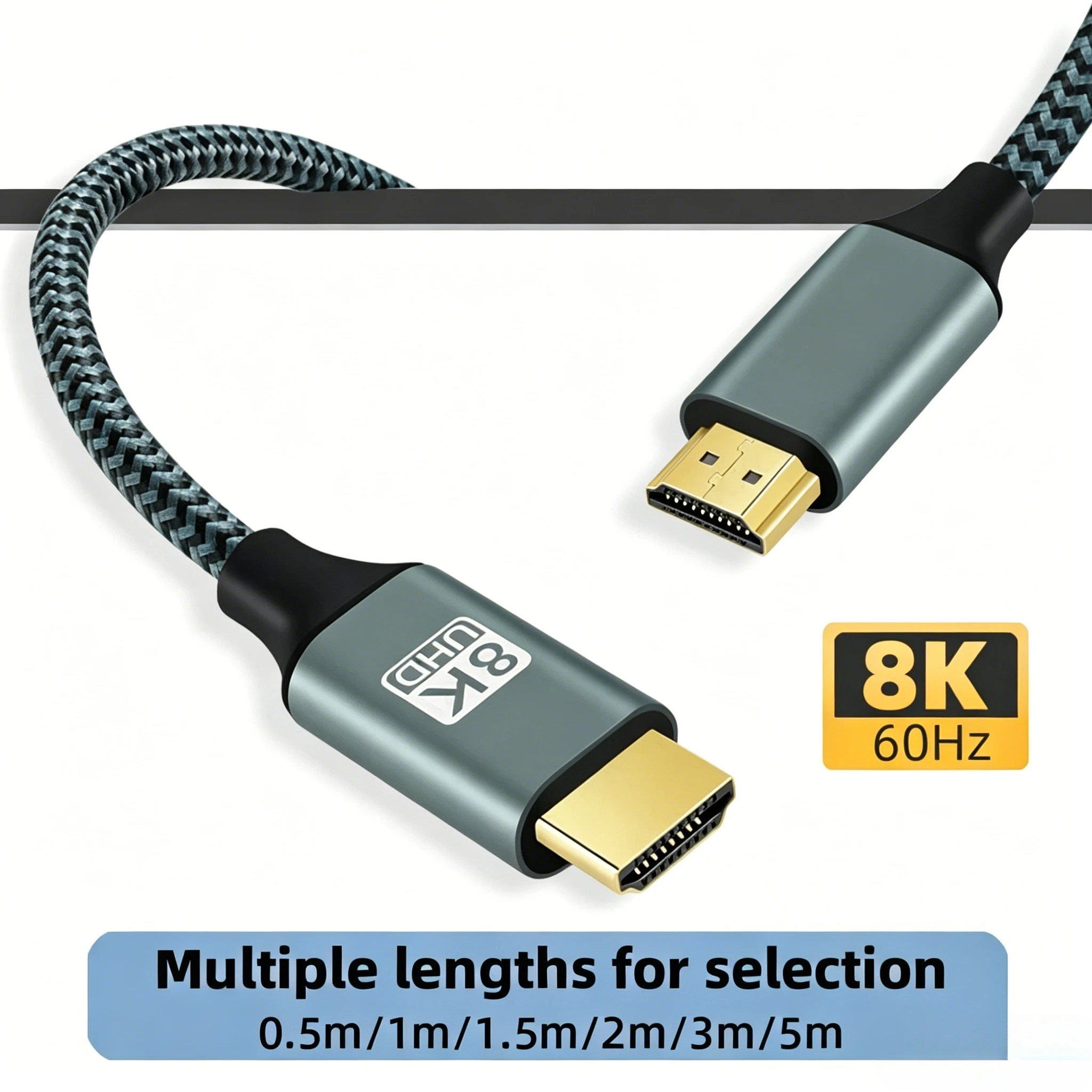 8K HDMI-Compatible Cable 4K@120Hz 8K@60Hz version 2.1 Cable 48Gbps Adapter For HDR Video Cable PC Laptop TV box PS5