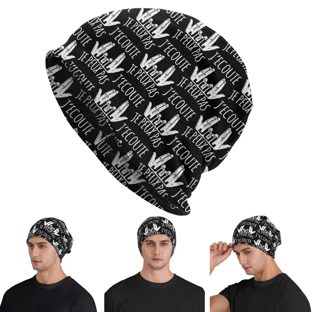 

Я не могу, я слушаю, чтобы JUL Skullies Шапки-бини Теплые осенне-зимние уличные шапки Вязаные шапки для мужчин Женщин Взрослых
