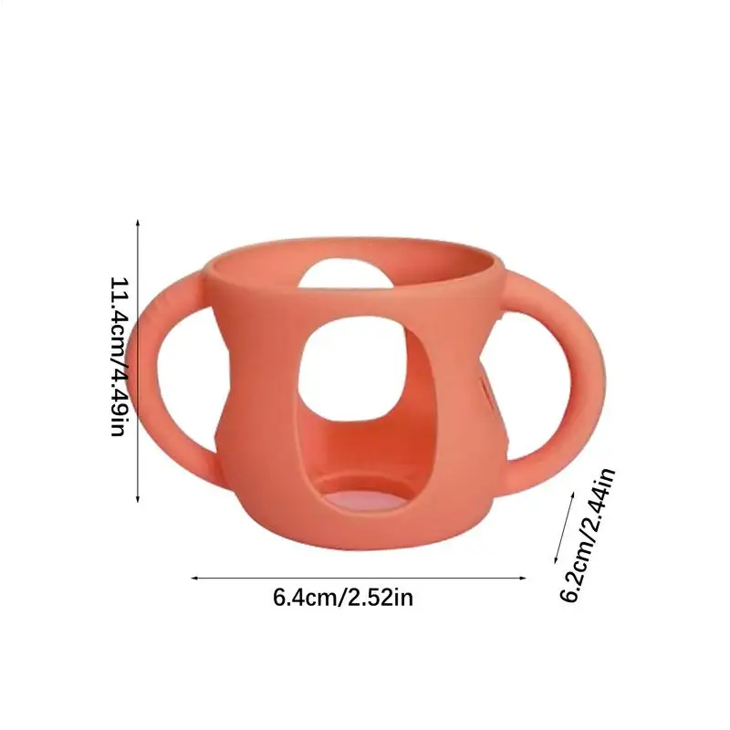 Silicone Bottle Sleeve Nursing Bottle Holder With Handles Anti Breakage Bottle Holder Anti-Drop And Shockproof Sleeve Dishwasher