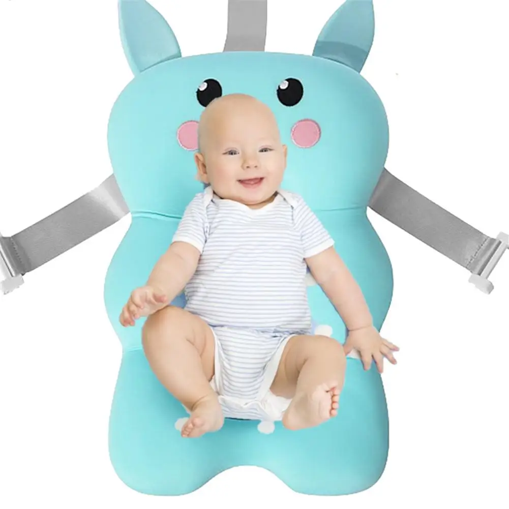 ベビーバスマット-ベビーバスシートスタンド-ベビーバス滑り止めパッド-安全バスサポート-ソフト快適ボディクッションマット枕