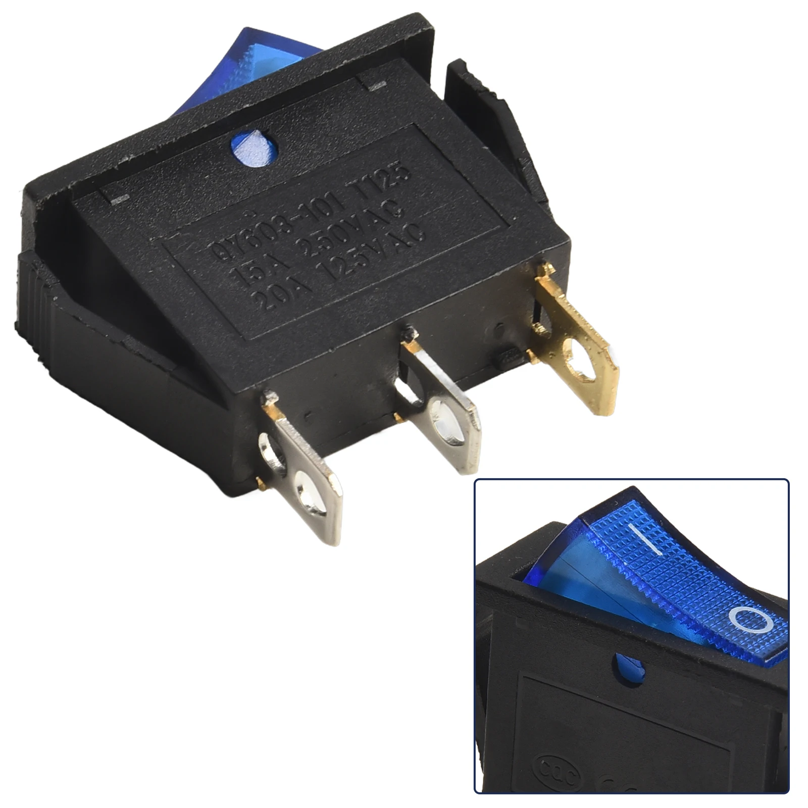 자동차 브랜치 회로 충전 전원용 로커 스위치, AC 20A, 125V, 레드, 옐로우, 블루, 그린, 블랙, 31mm x 14mm x 35mm, 1 개