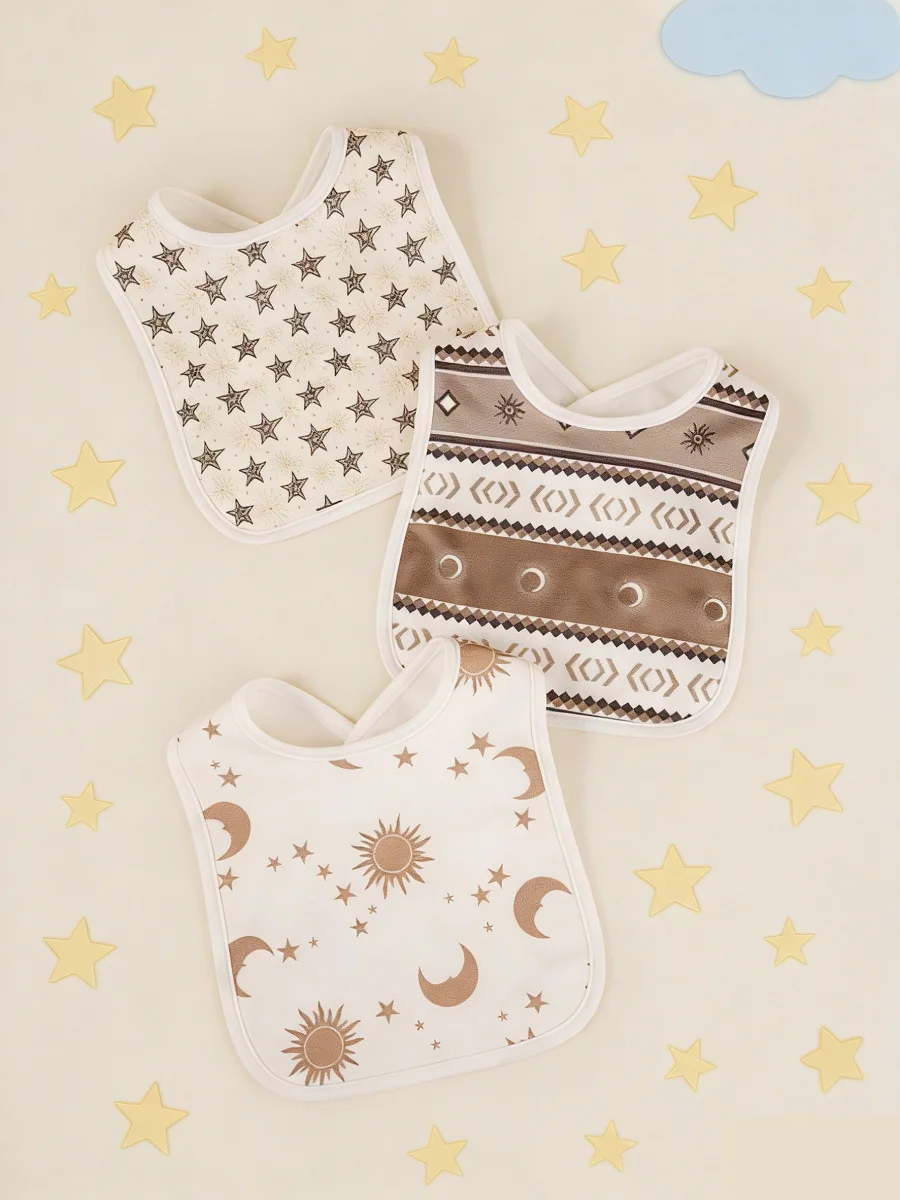 3pcs Baby Random Pattern Bib Set