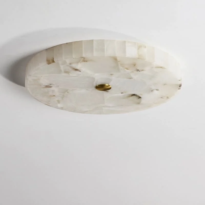Round Splicing Spanish Marble Alabaster Ceiling Lamp Bedroom Living Room Dining Room Corridor All-copper Wall Lamp Indoor Decor