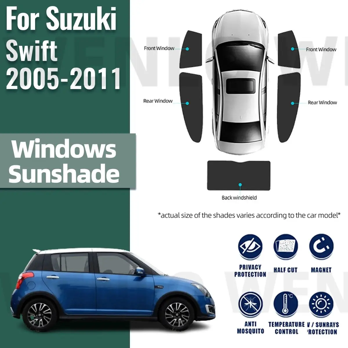 Magnético Pára-brisa Do Carro para Suzuki Swift 2005-2011, Escudo Sombrinha, Cortina Cega, Lado Traseiro Do Bebê Janela, Sun Shades Viseira