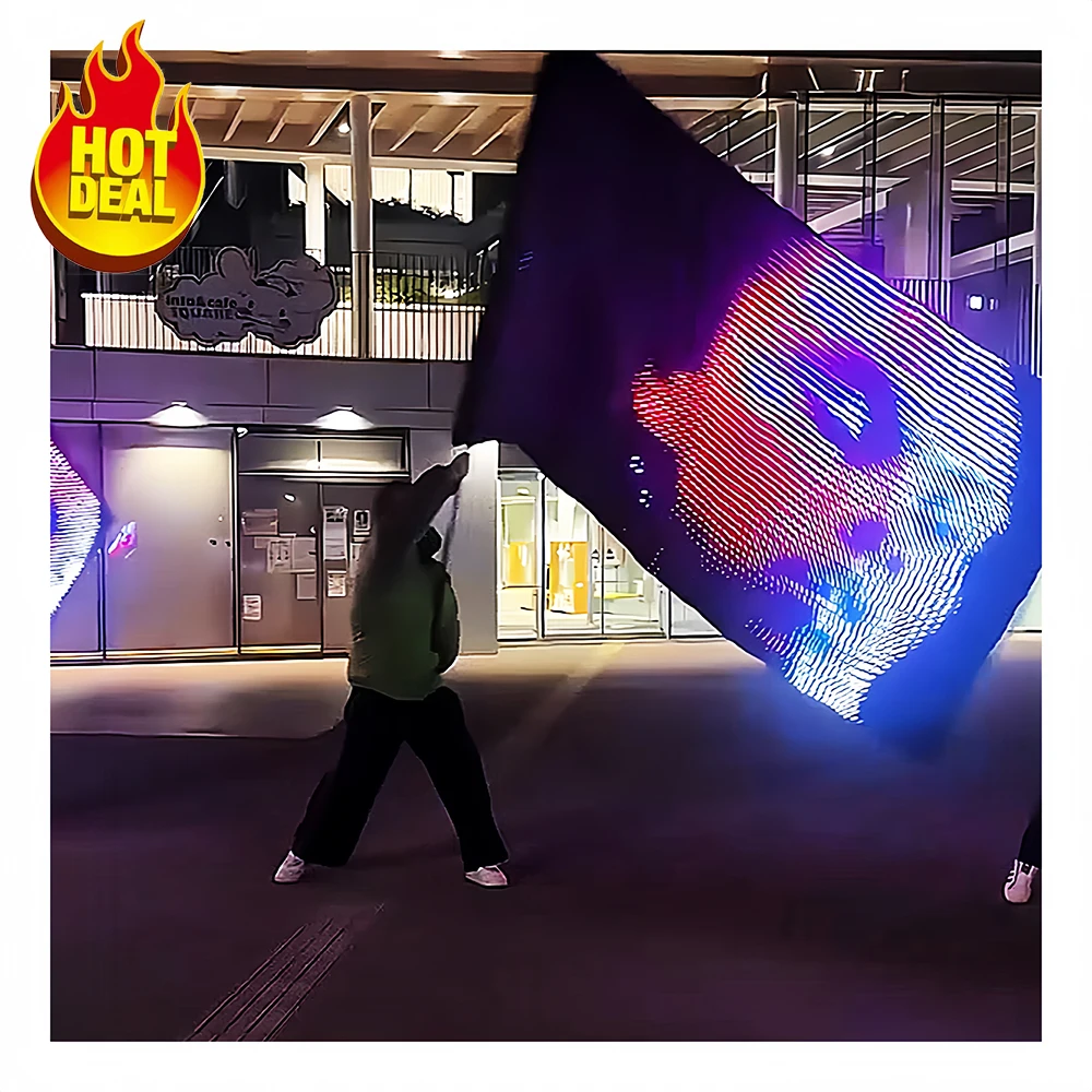 P25 Verwijderbaar Vliegend LED-scherm Flexibel LED Transparant Magisch Tapijt Scherm met drone voor reclamepresentatie