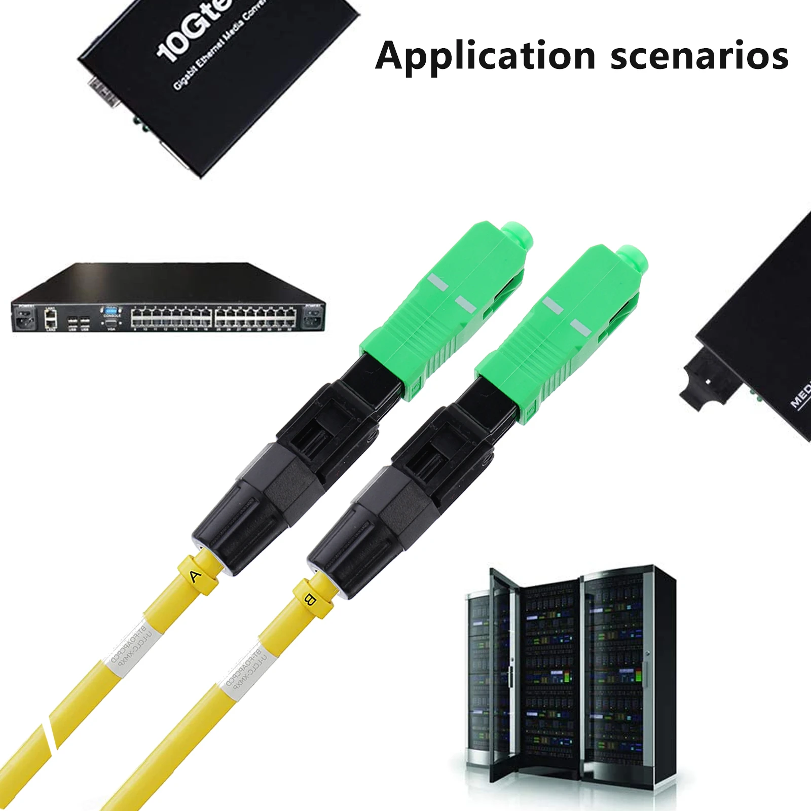 

10 pcs Single Mode Fiber Optic Quick Connector Easy Assembly Field Installation Signal Low Loss Network Management Equipment