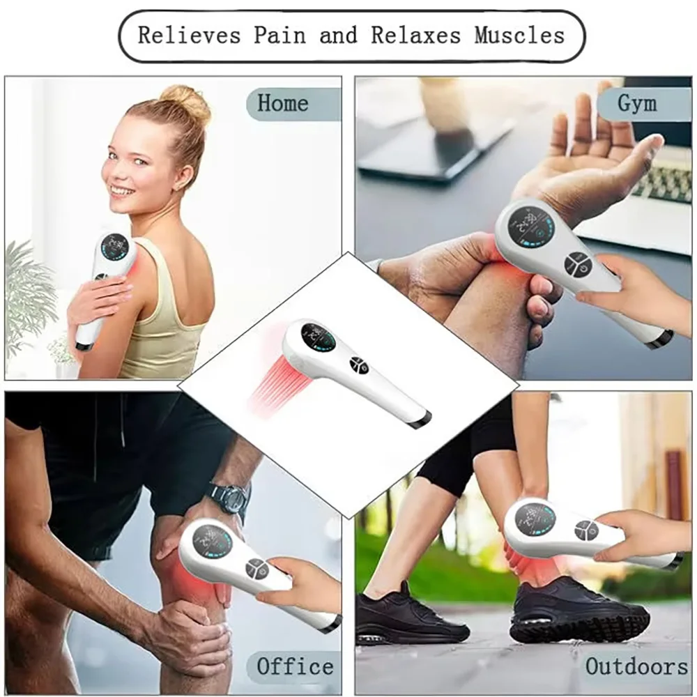 جهاز العلاج بالضوء الأحمر المحمول بالليزر البارد العلاج بالضوء بالأشعة تحت الحمراء القريبة 660 نانومتر و 850 نانومتر معدات الليزر للحيوانات الأليفة علاج الجروح