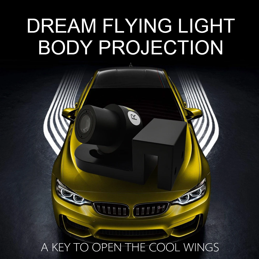 

New！ 2Pcs Angel Wings Car Welcome Light Shadow Light Projector Car LED Door Warning Light Lamp for Audi BMW Toyota Volkswagen Wh