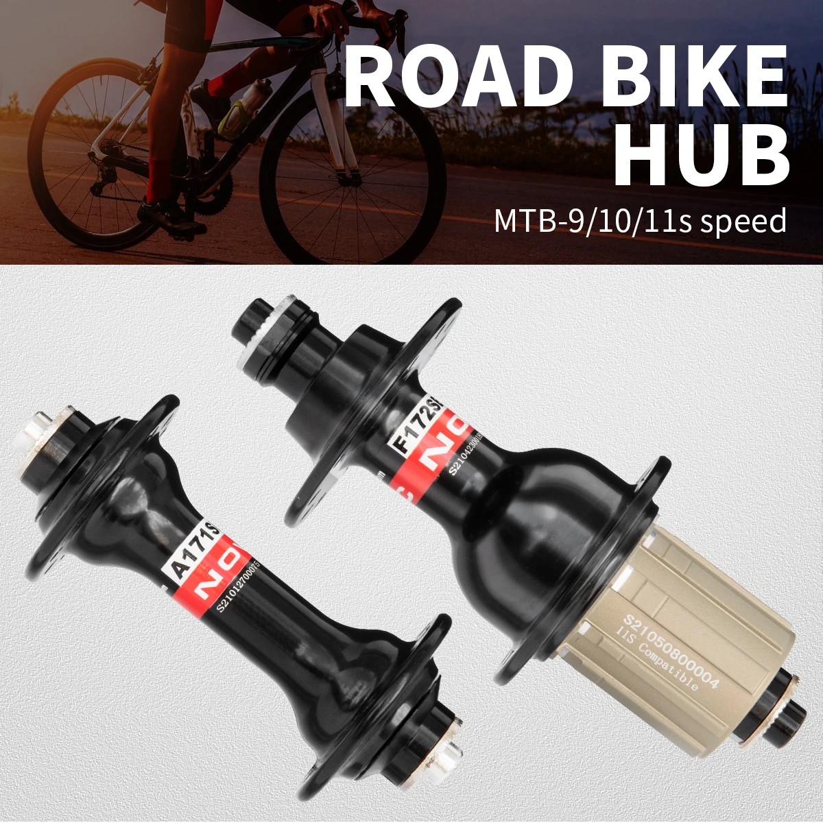 Novatec Road Bike Hub with Quick Release, 11V Speed Cube, Freehub Cassette, Rim Hub, 20/24 Holes