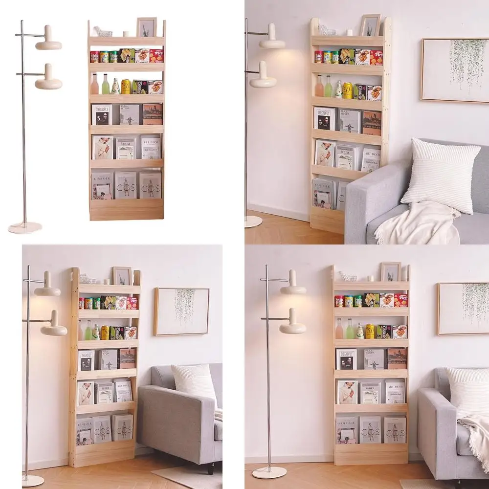 

Solid Wood Bookshelf Bookcase Book Shelf Organizer for Books, Toy Storage Bookshelf Rack Wall for Kids and Adults (Width 31.5in