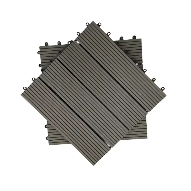 11pcs OutdoorWaterproof DIY Flooring Wood Plastic Deck Tiles Interlocking for Balcony WPC Decking Tiles