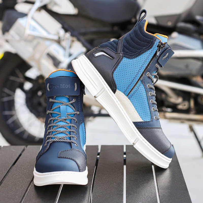 

Summer Breathable Motorcycle Boots Anti-slip Motorbike Sneaker Microfiber Leather Adventure Touring Boots Men Motorcyclist Shoes