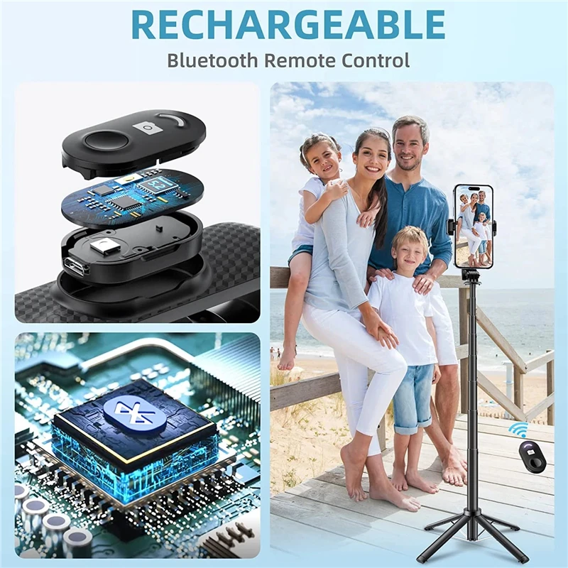 FGCLSY-Mini trípode de palo Selfie con Control remoto, diseño de cuadricóptero, extensible, recargable, Bluetooth, 40 ", nuevo, 2023