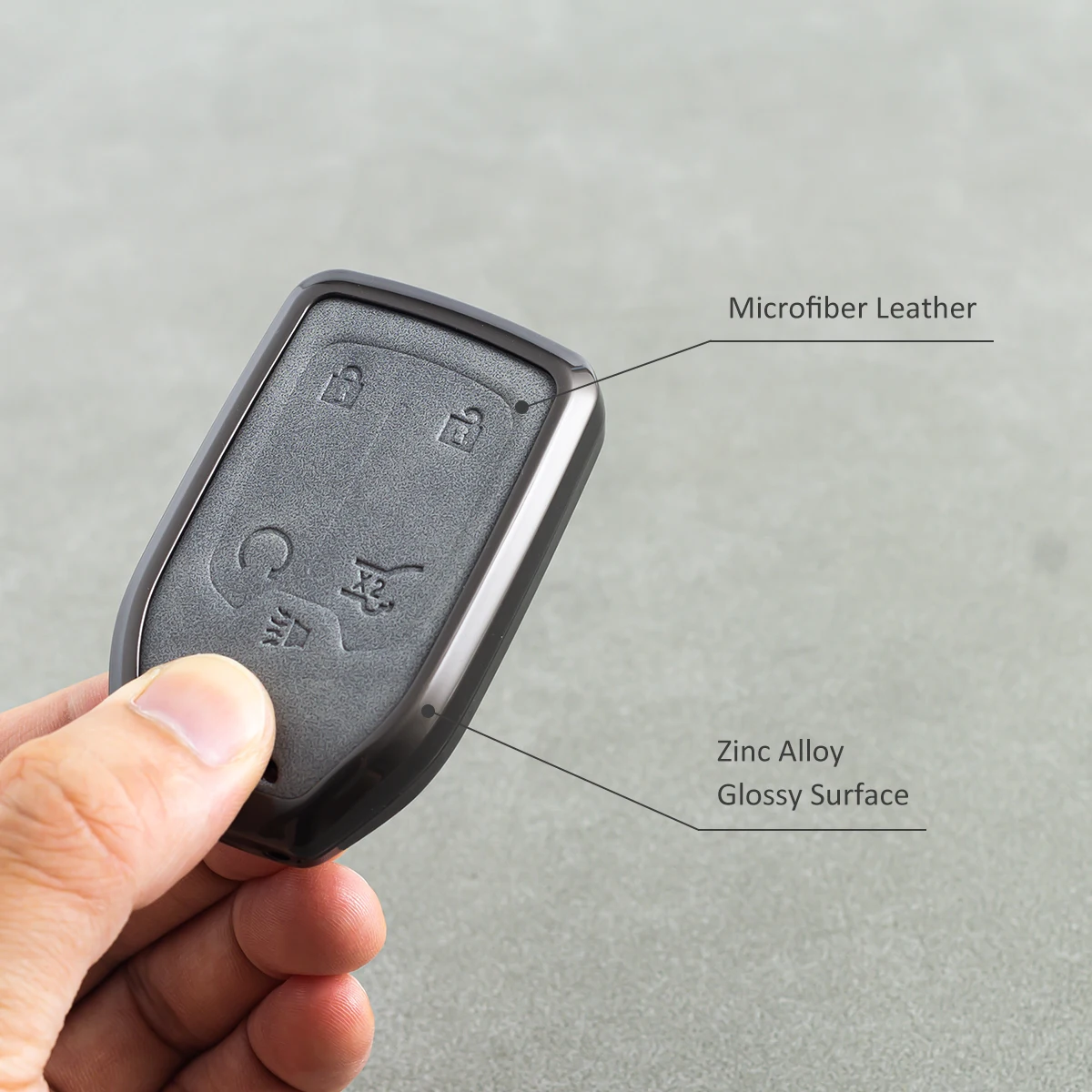 Car Key Fob Case Cover Keychain For Chevrolet Silverado 1500 2500 Tahoe Suburban GMC Yukon Terrain Sierra Acadia Metal Leather view 4