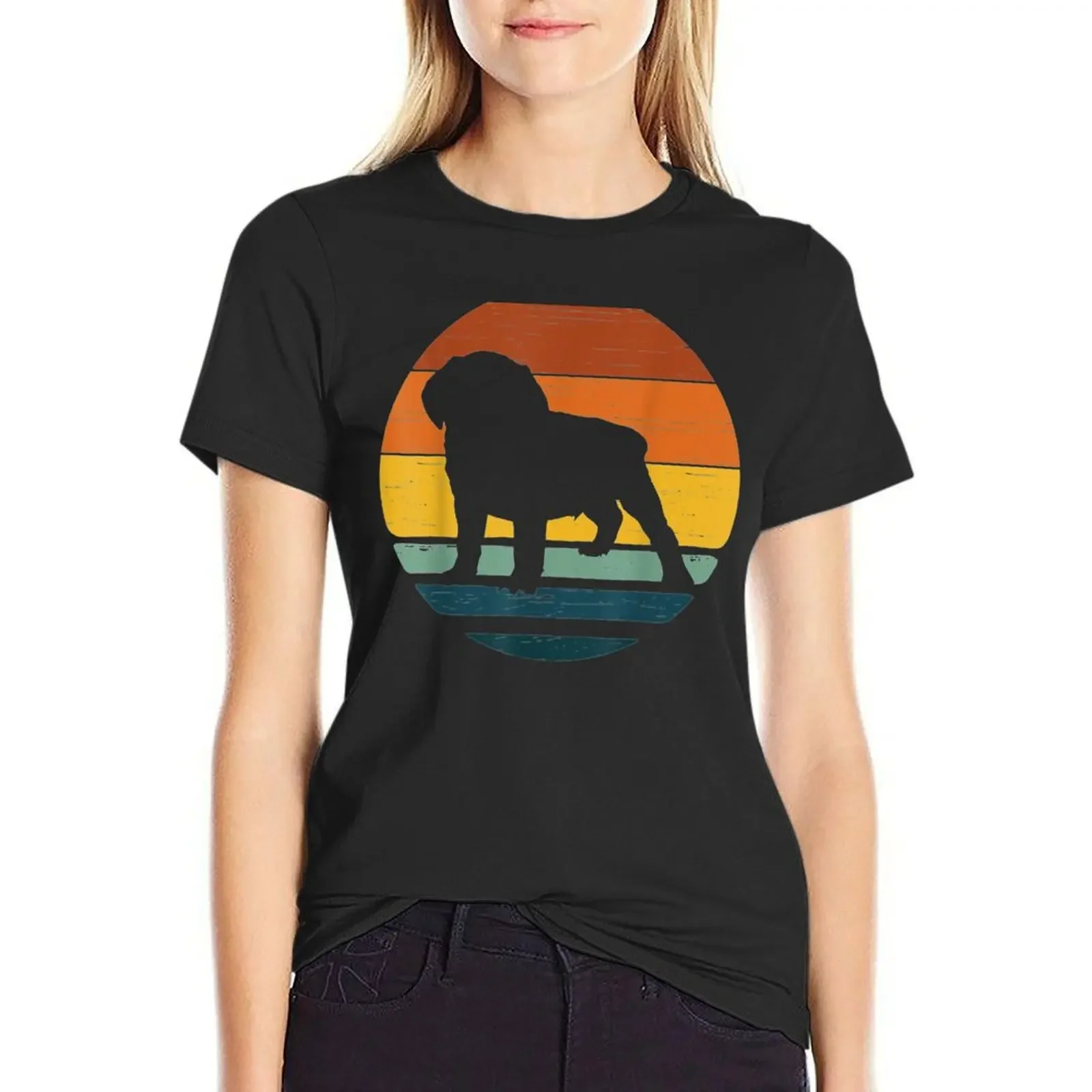 

Beabull Vintage Retro Mom Dad Dog Gift T-Shirt cute tops hippie clothes female cropped t shirts for Women