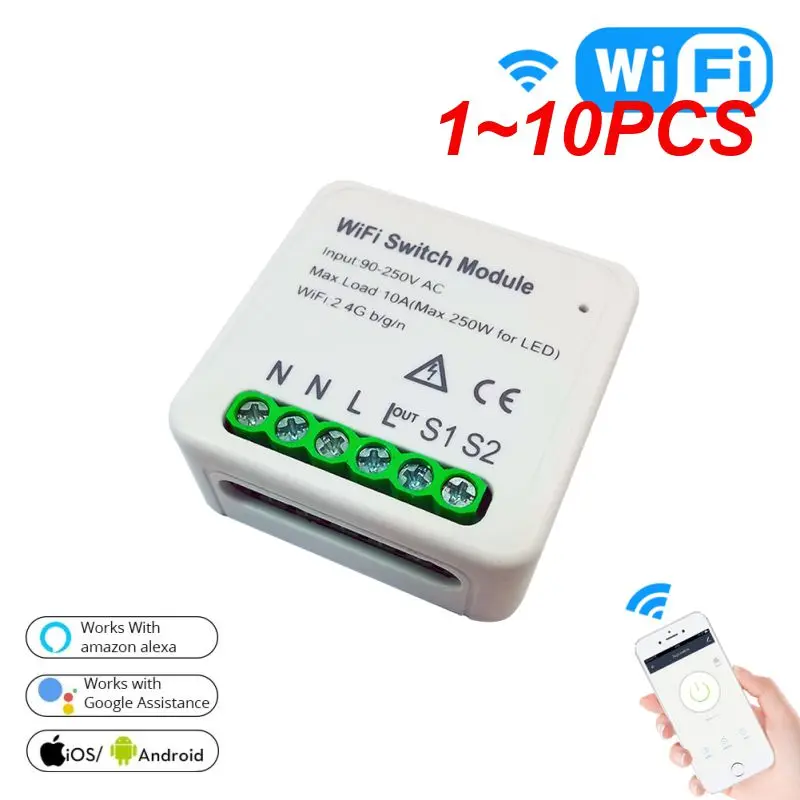 1~10PCS Intelligent Pass-through Device 2.4ghz Single And Double Control -fi Control 95-250v Wireless Control Smart Life