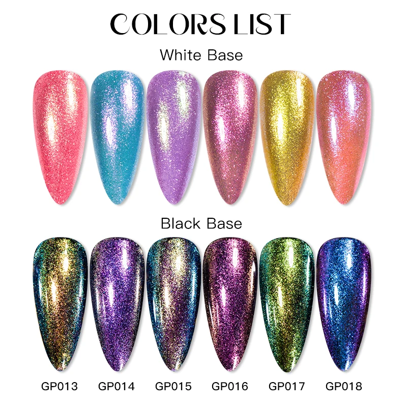 MEET ACROSS 8ml Aurora Chameleon Nail Polish Laser Dream Color Chrome Varnis Nail Art Polish For Nails DIY Manicure No Need Lamp