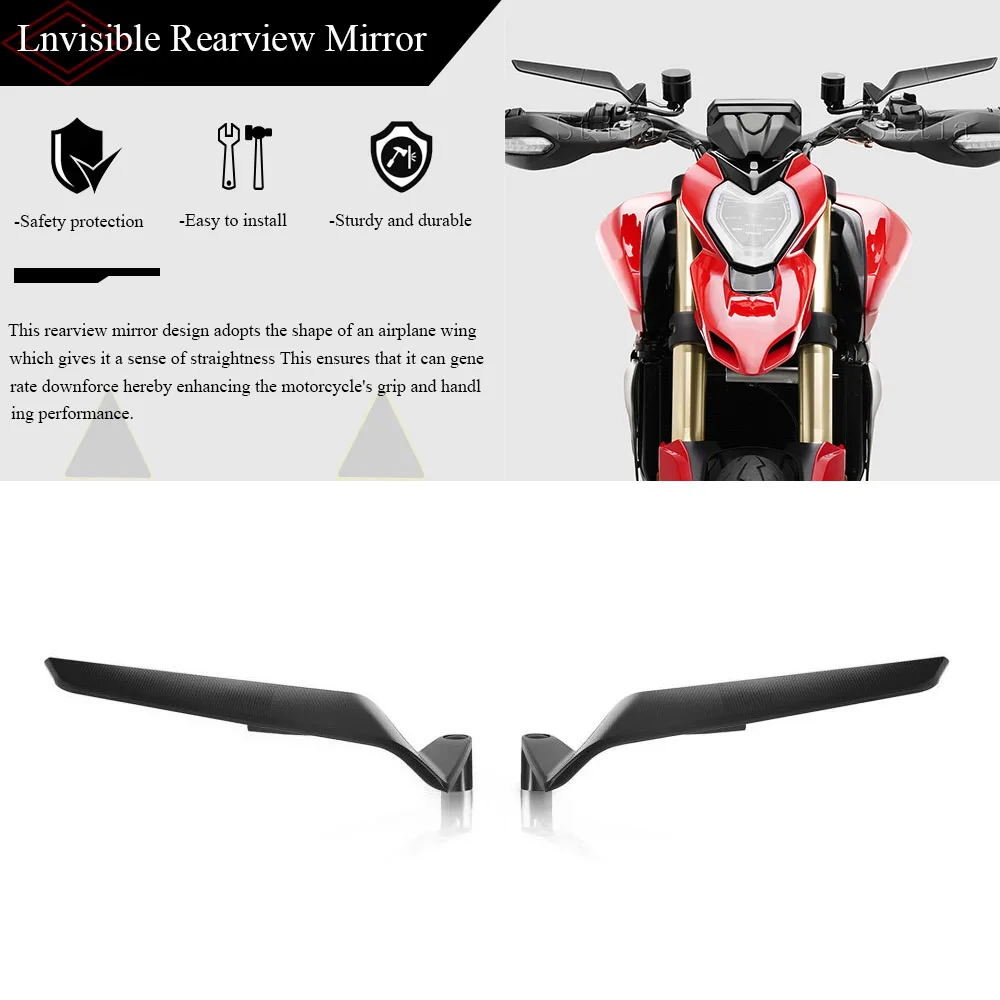 

New HYPERMOTARD V2 SP Motorcycle Aluminum Rear View Mirrors Blue Anti-glare Mirror Fit For Ducati Hypermotard V2 SP 2026