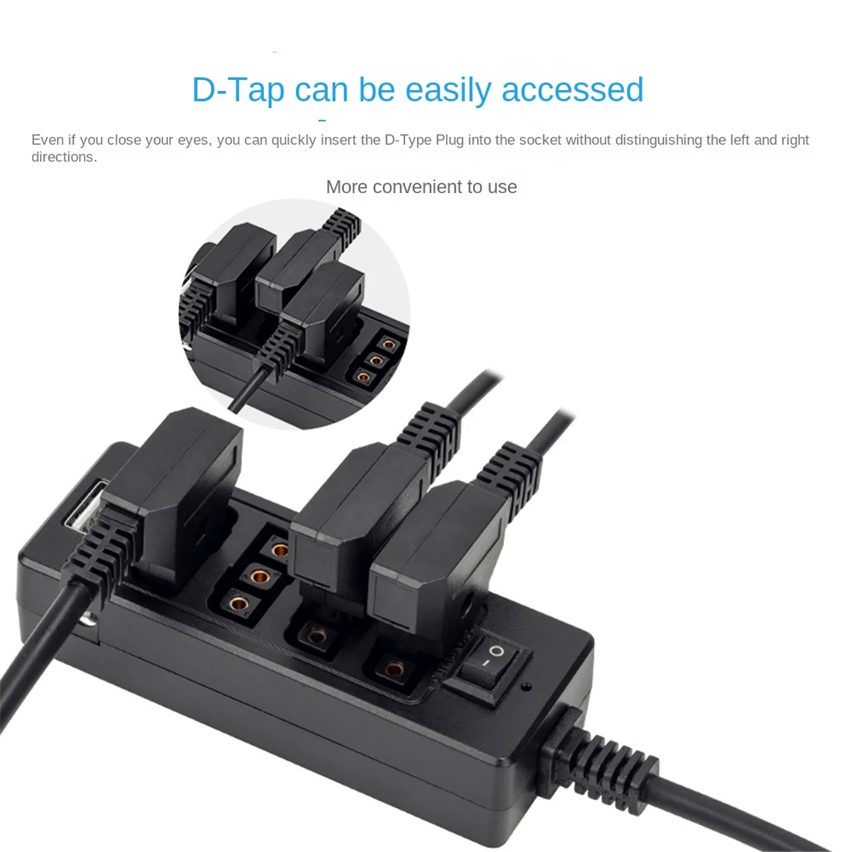 D-Tap to 4 Female D-Tap 2 DC USB Output Power Cable Distributor Splitter Hub Box for Anton Bauer V Mount Batteries