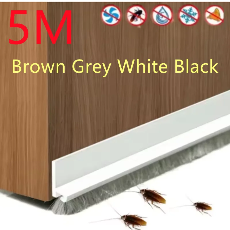 Self-Adhesive Brush Door Seal Strip Insectproof Soundproof Bottom Door Stop - Durable Bottom Seal for Home Improvement