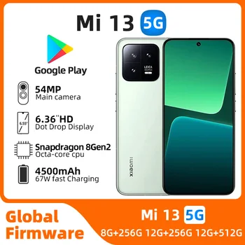 Xiaomi 13 אנדרואיד 5 גרם נעול 6.36 אינץ 12GB זכרון 256GB rom כל הצבעים במצב טוב מקורי משומש טלפון