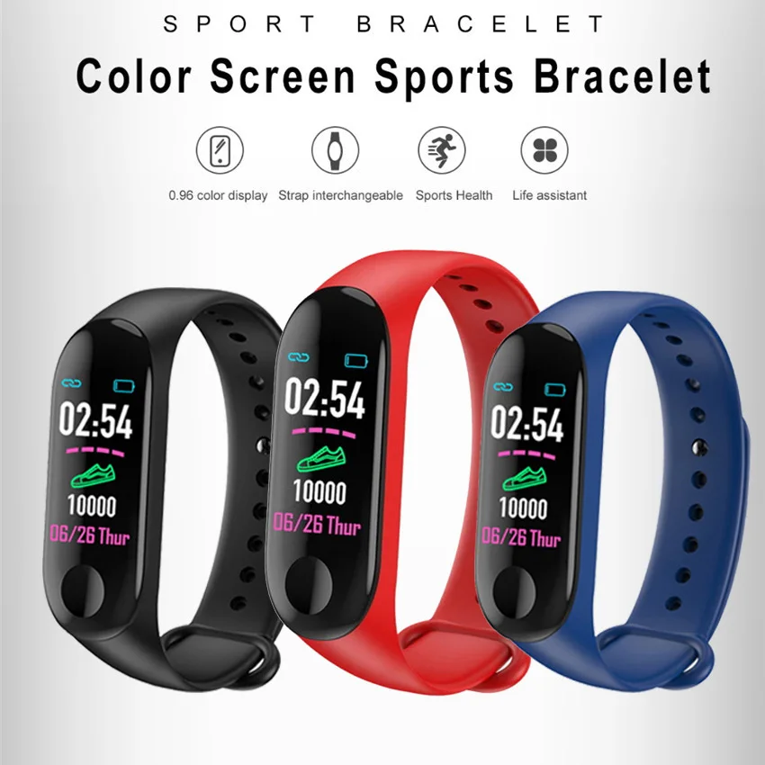 HOT Smart Band Fitness Tracker Watch Smartband Step HR Bracelet For IOS/Xiaomi/Honor PK Mi Band 3/4 Fit Bit 5 Not Xiomi