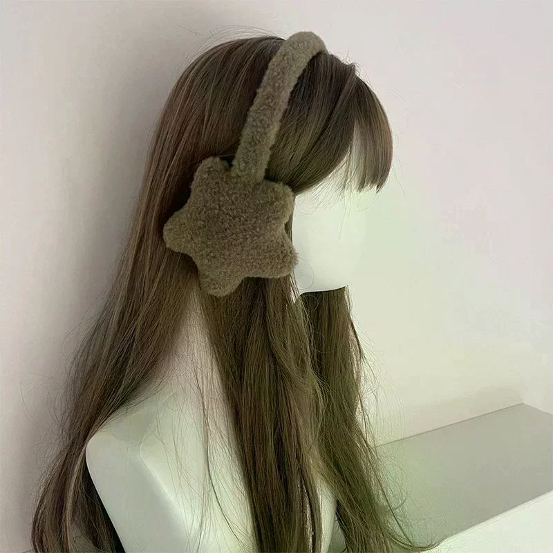 

Новые зимние милые наушники для девочек, милые звезды, плюшевые зимние теплые головные уборы, женские беруши, защита от холода, наушники