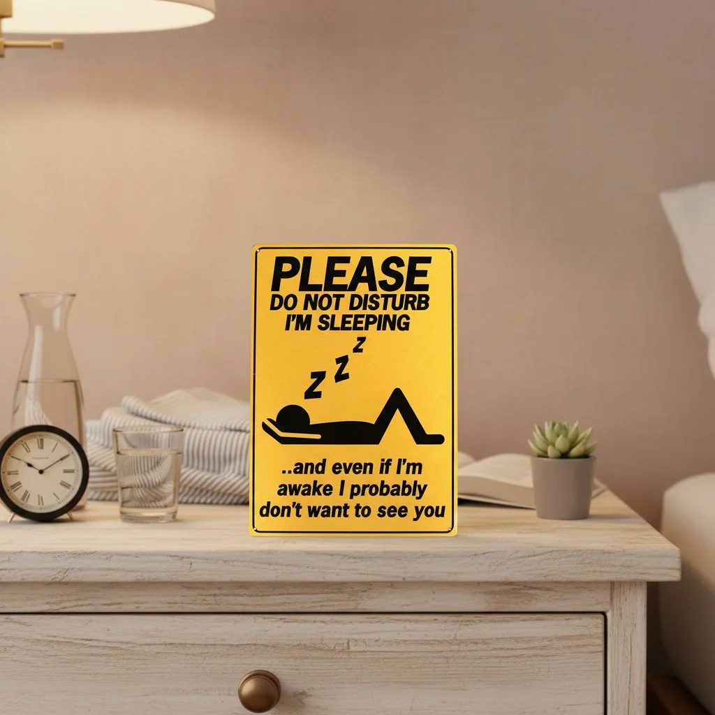 Fun Room Hanging Retro Wooden Sign, Humorous Do Not Disturb Wall Plaque for Home Office Man Cave Holiday Graduation Theme Gift.