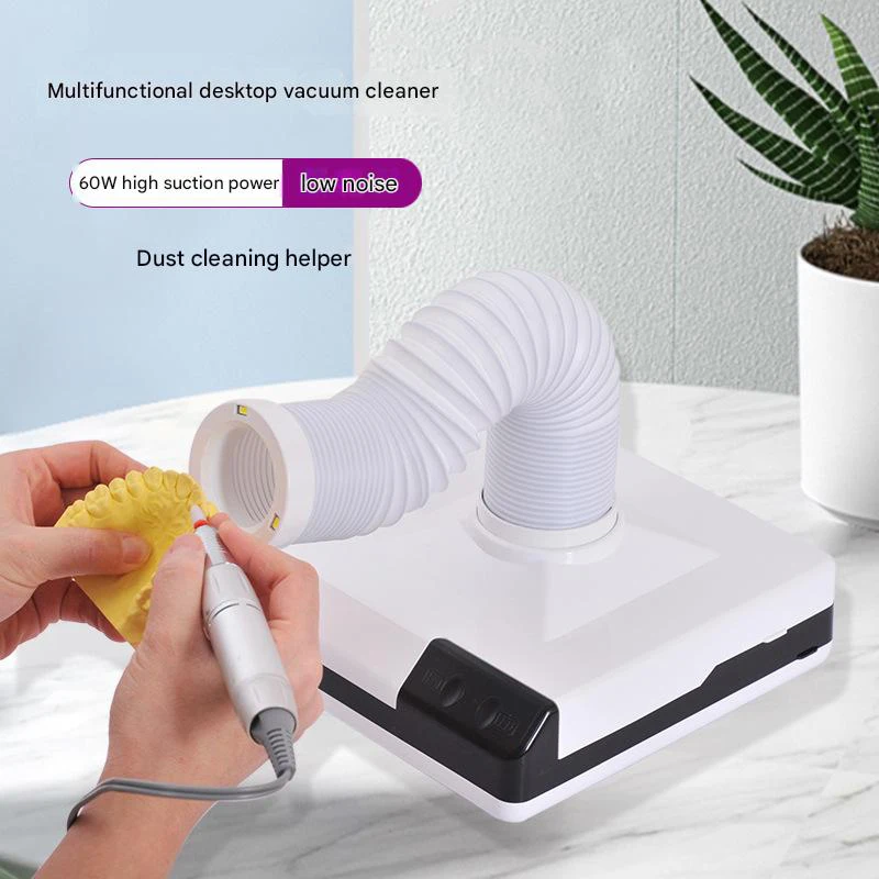 

High Performance 60W LED 2-IN-1 Nail Dust Vacuum Cleaner Strong Suction Power Art Salon Professional Manicure Tool