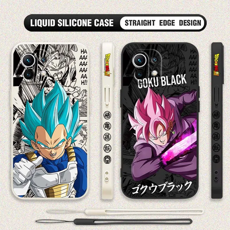 

D-Dragon Ball Saiyan Blue Cover For Xiaomi Mi 15 14 13 12 11 9 13T 12T 11T 10T 11i Lite Pro 5G Liquid Left Rope Phone case