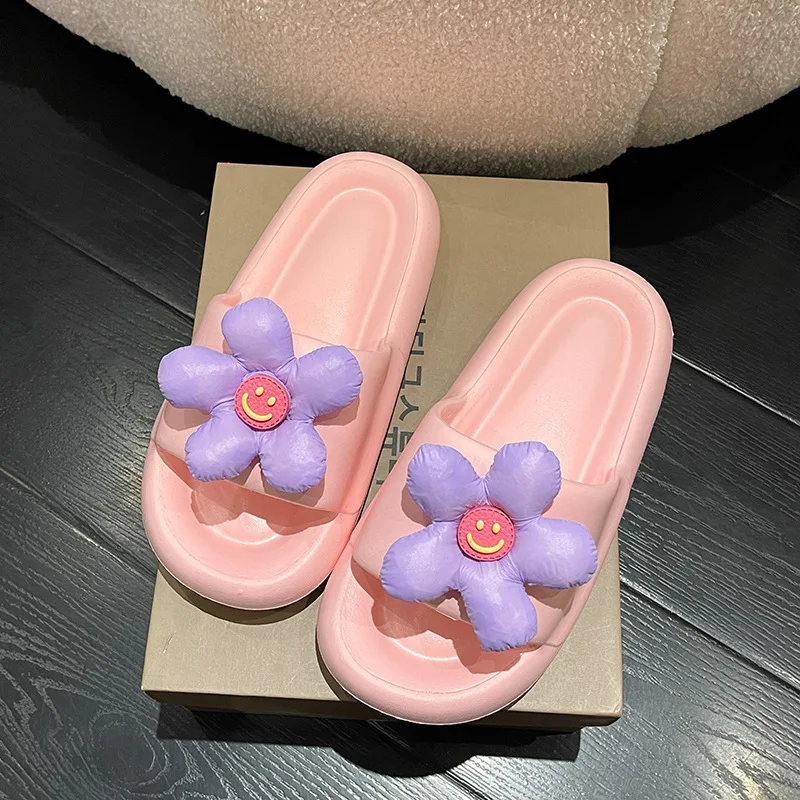 Women Summer Slippers Female EVA Outdoor Soft Thick Soled Bathroom Non-slip Girls Candy Color Beach Slippers Household Slippers