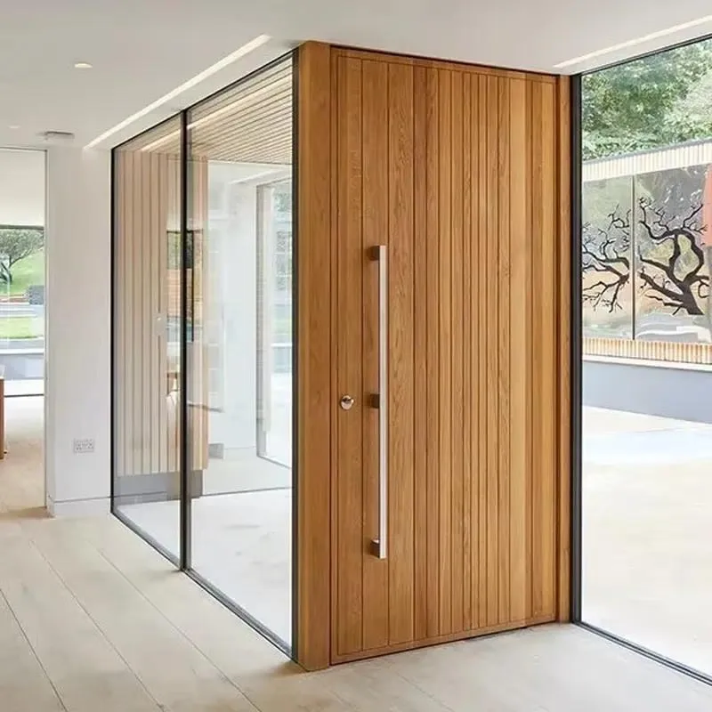 High Water Resistance Anti Theft Villa Entrance Door Customizable Casement Solid Wood Main Door Suitable For Residential