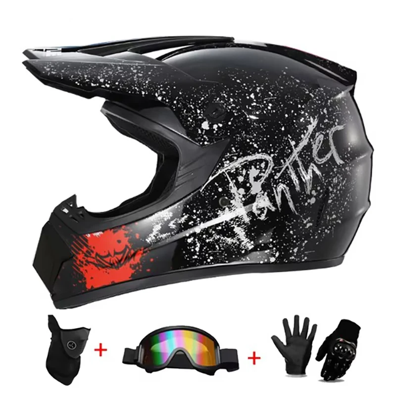 Kids MX Helmet Kit - DOT/ECE Certified Full-Face Helmet + Ventilated Off-Road Goggles + Riding Gloves image 3