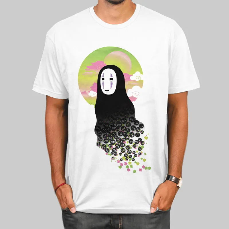 

Comic Faceless Man Retro Print Men's and Women's T-shirt, Round-neck Short-sleeved Casual T-shirt with An Isolated Soul Motif