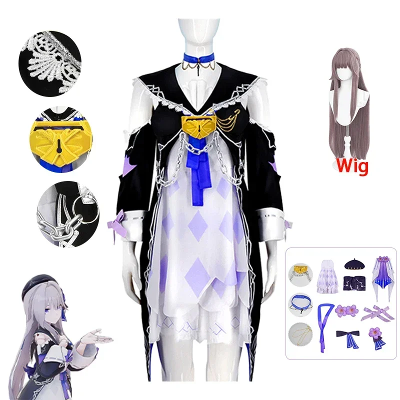 A Game Honkai Star Rail Herta Cosplay Costume Game Cos Honkai Star Rail Cosplay Genius Society #83 Herta Costume and Wig