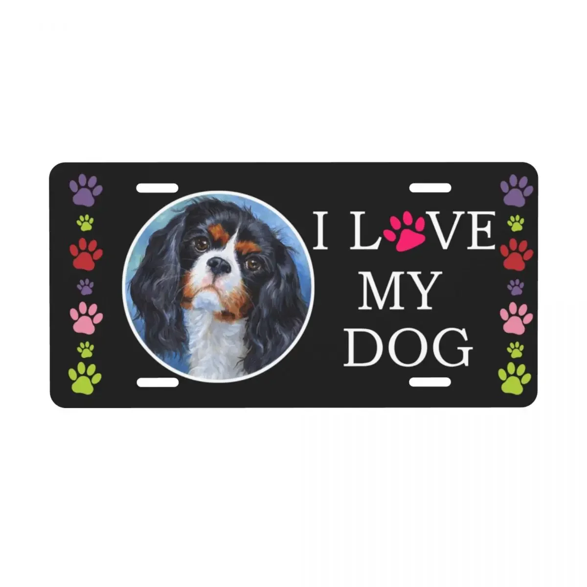 Cavalier King Charles Spaniel Dog Gifts Pet License Plate Vanity Tag Dog Lover Decorative Car Front License Plate 12x6 Inch