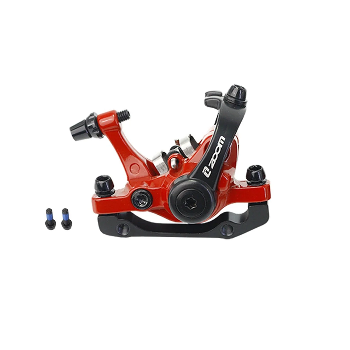 Zoom Bicycle Disc Brake Mountain Road Mechanical Caliper Disc Brake Bicycle Dual Brake, Red Front Brake