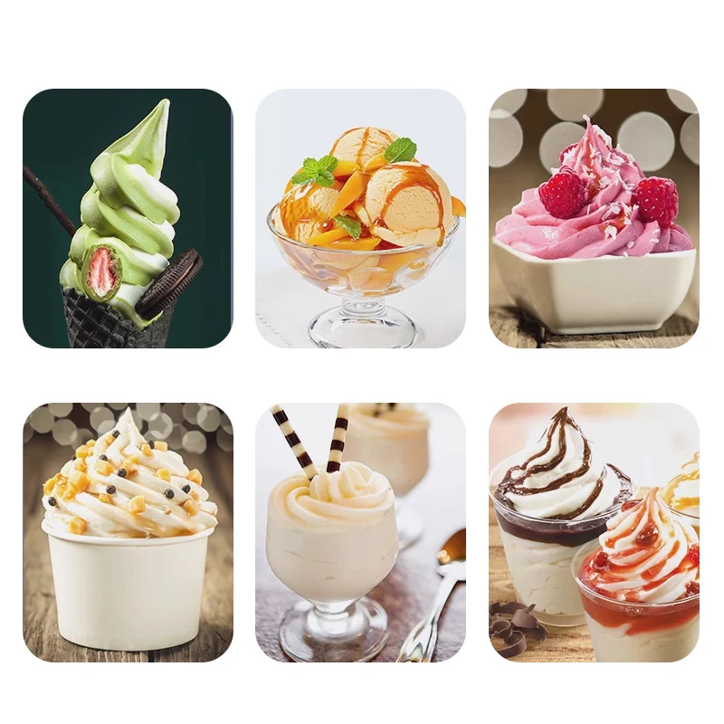 Commercial Manual Stainless Steel Automatic 3 Flavor Italian Soft Serve Ice Cream Maker  Outdoor Use Compact Portable