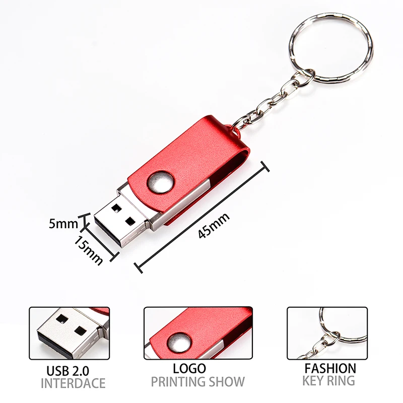 New Model Mini Key USB Flash Drive Metal Pen Drive 4GB 8GB 16GB 64GB 32GB 128GB Memory Stick Pendrive Flash Card