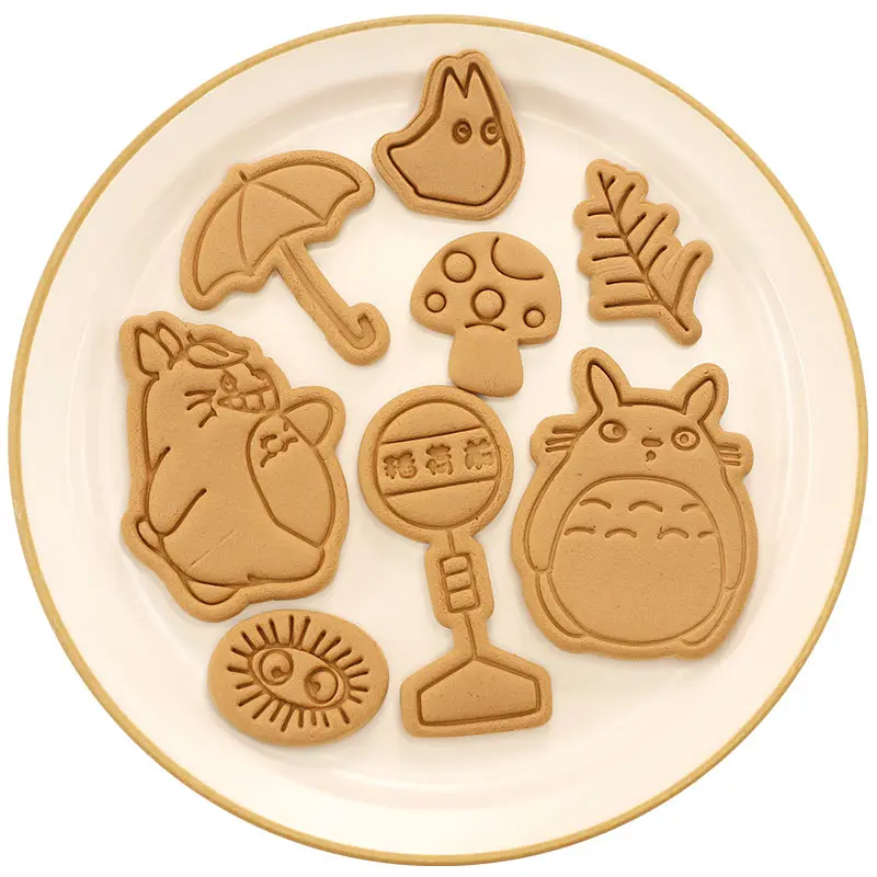 Cartoon Cat Cookie Cutter Plastic Biscuit Baking Fruit Knife Kitchen Cake Mold Tools Embossing Printing