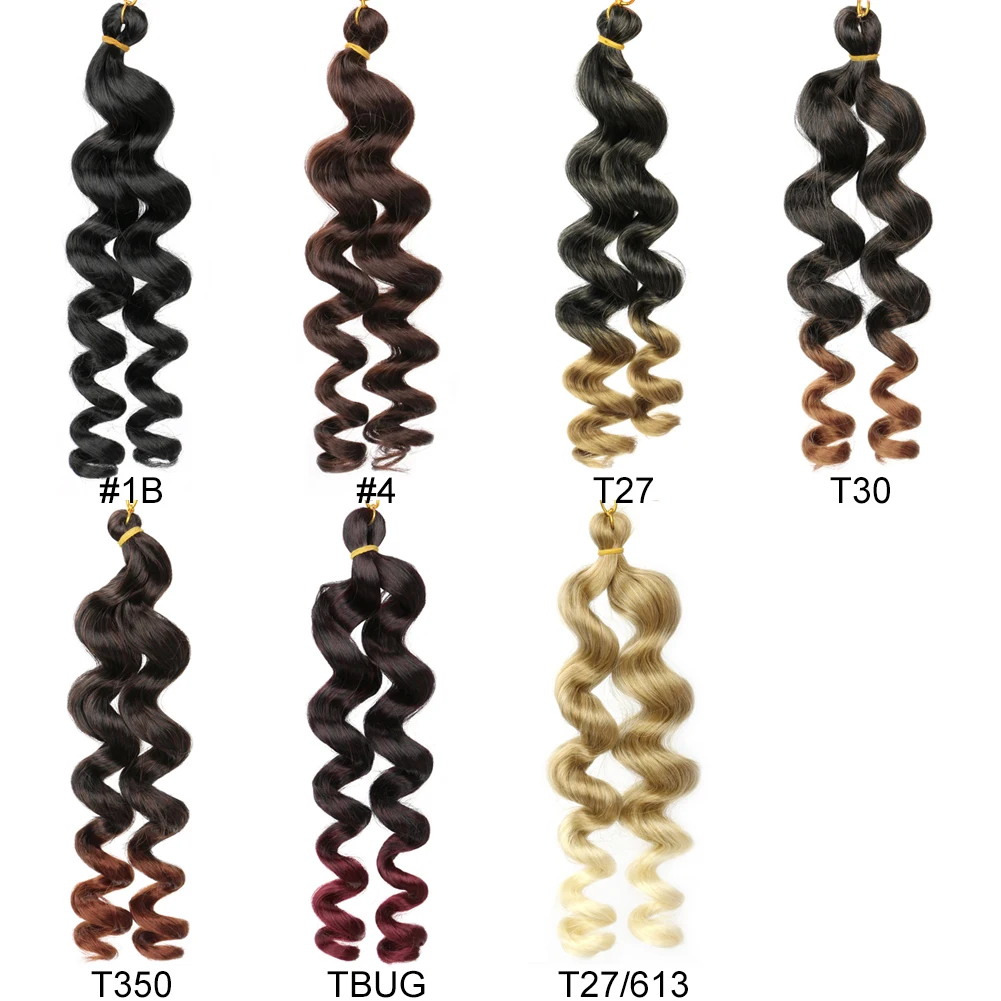 Dairess Synthetic Loose Wave Crochet Hair 10 Inch French Loose Wave Crochet Braids Hair Extensions For Women