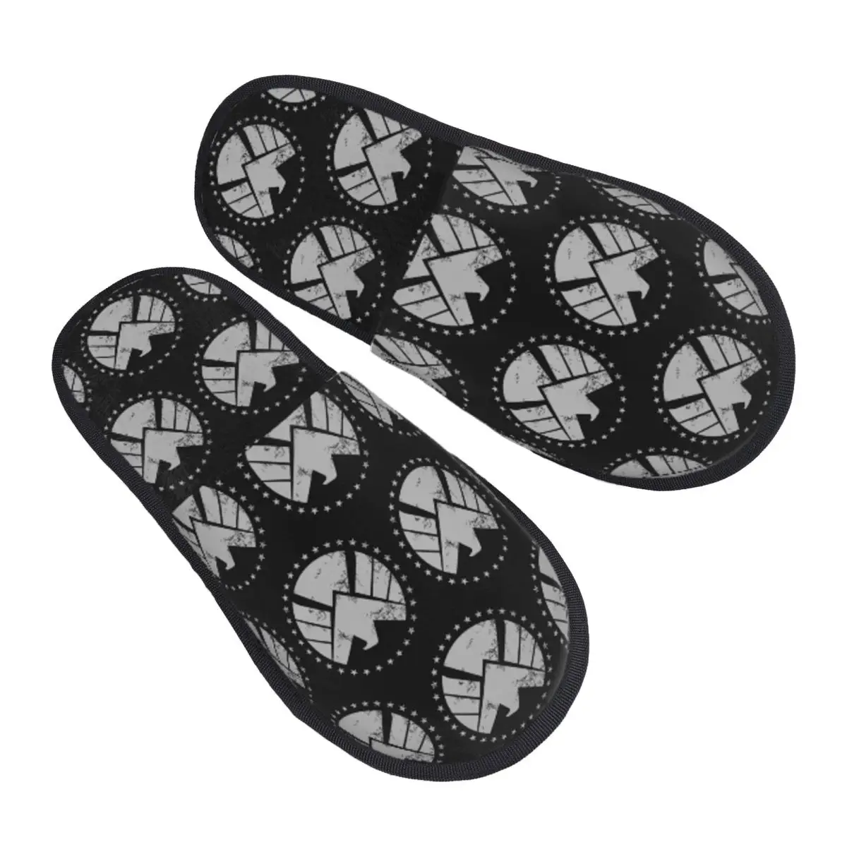Custom Shield Agent Training Slippers Memory Foam Warm Soft Women House Slipper Indoor Comfy Shoes