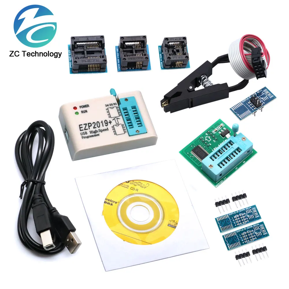 Najnowsza wersja EZP2019 szybki programator USB SPI Support24 25 93 EEPROM 25 Flash BIOS Chip pełny zestaw z gniazdo adaptera